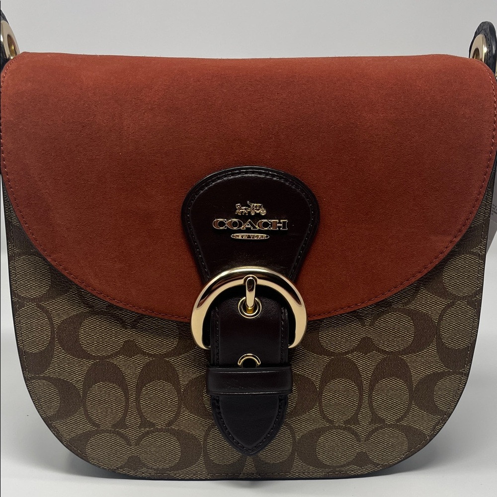 Coach Kleo Shoulder Bag 23 in Signature Canvas & Suede Mix - Picture 3 of 10